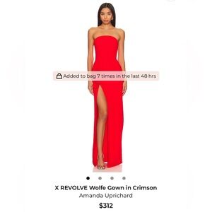 Amanda Uprichard Red Strapless Dress